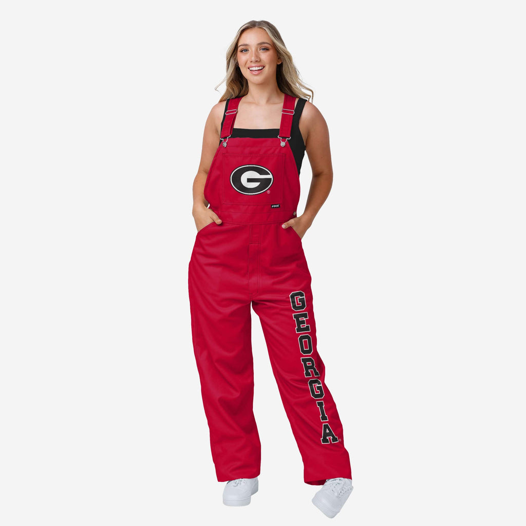 Georgia Bulldogs Womens Big Logo Bib Overalls FOCO XS - FOCO.com