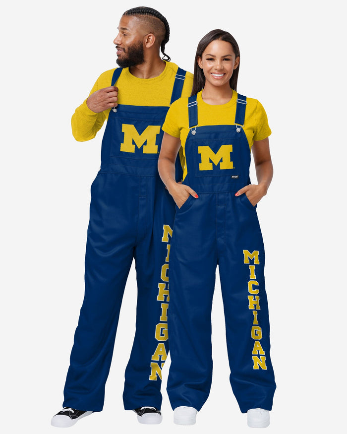 Michigan Wolverines Womens Big Logo Bib Overalls FOCO - FOCO.com