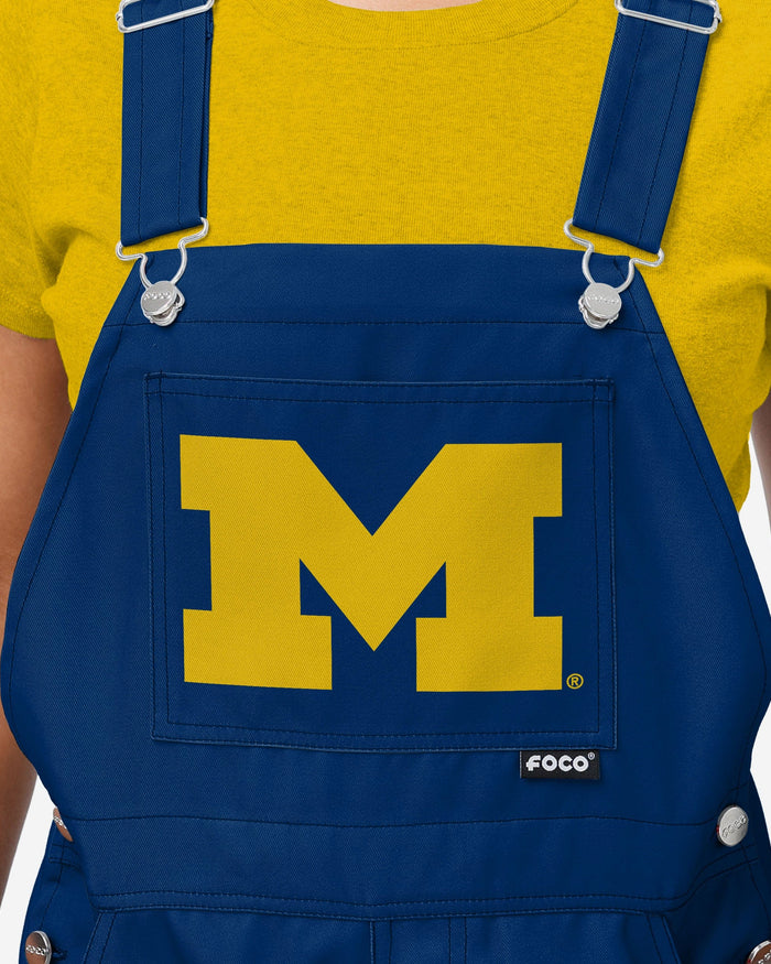 Michigan Wolverines Womens Big Logo Bib Overalls FOCO - FOCO.com