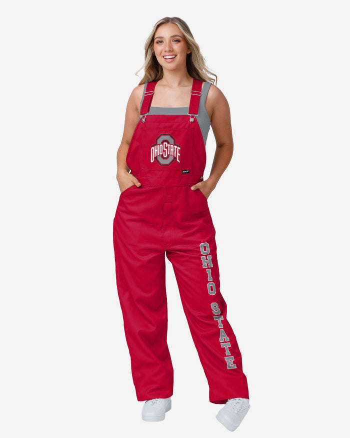 Ohio State Buckeyes Womens Big Logo Bib Overalls FOCO XS - FOCO.com