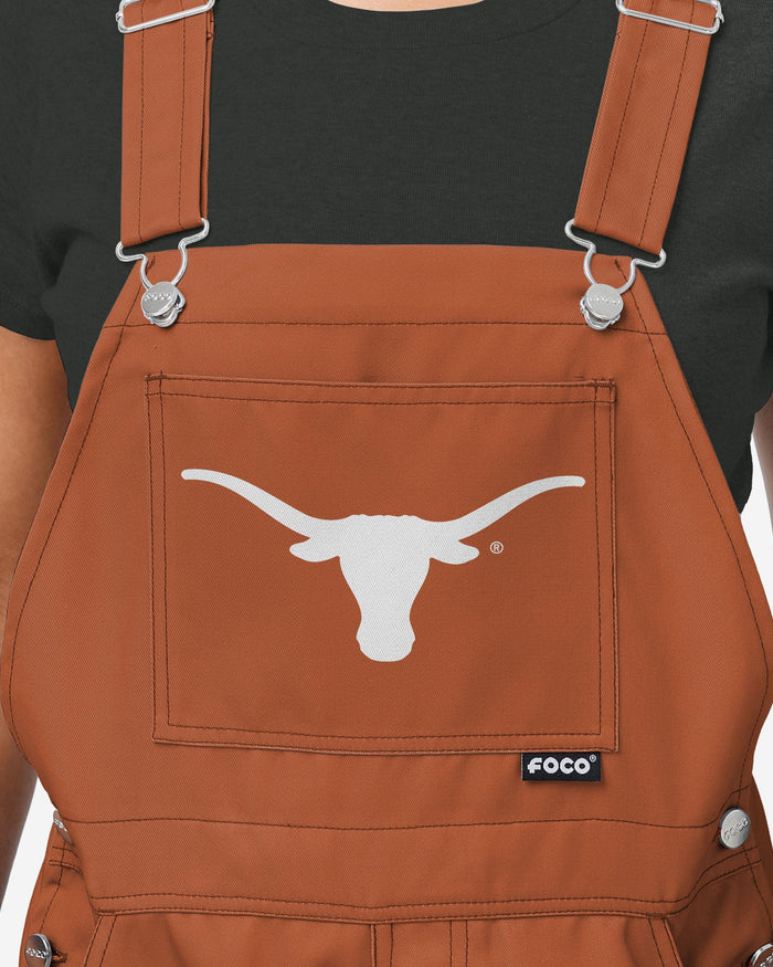 Texas Longhorns Womens Big Logo Bib Overalls FOCO - FOCO.com