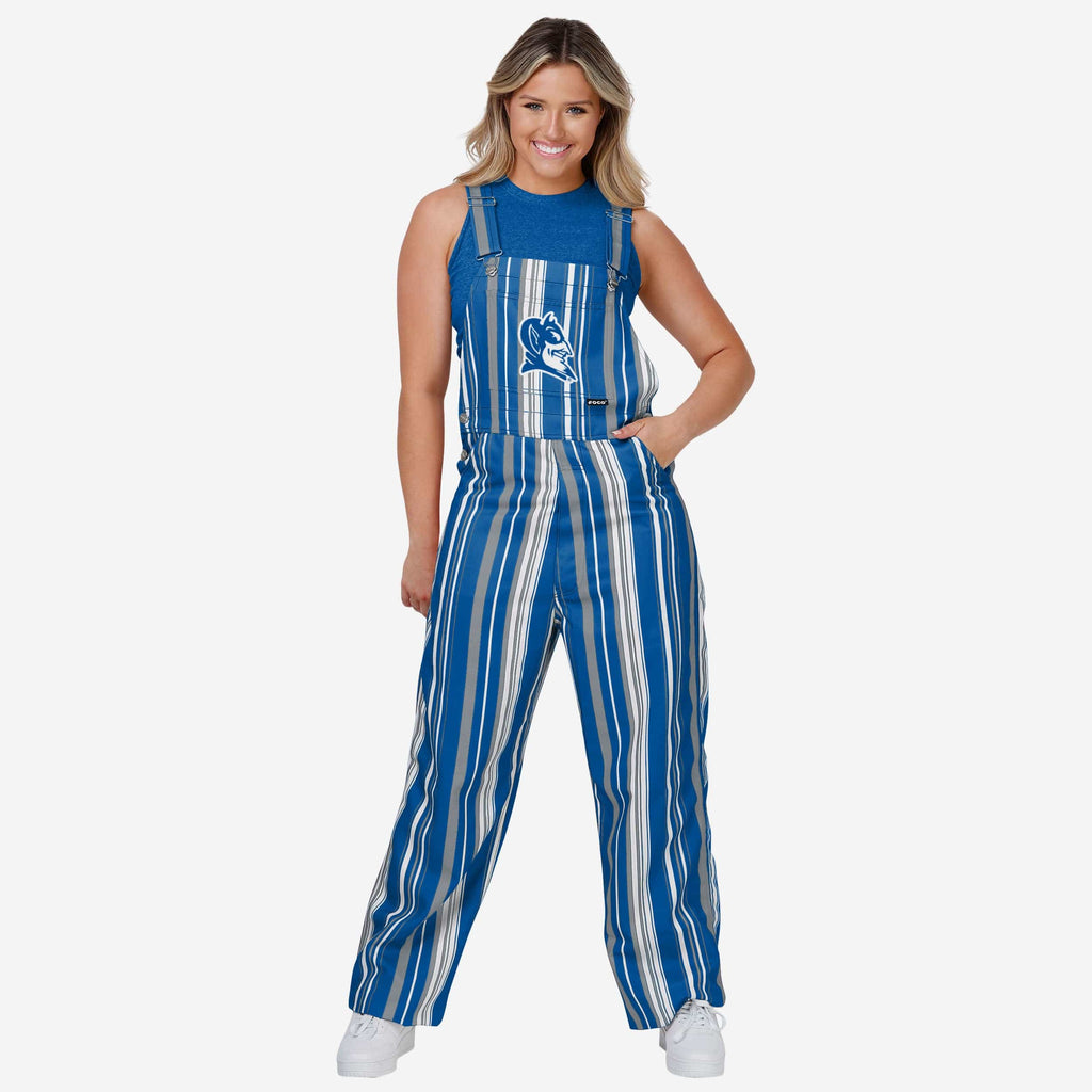 Duke Blue Devils Womens Hyper Stripe Bib Overalls FOCO XS - FOCO.com