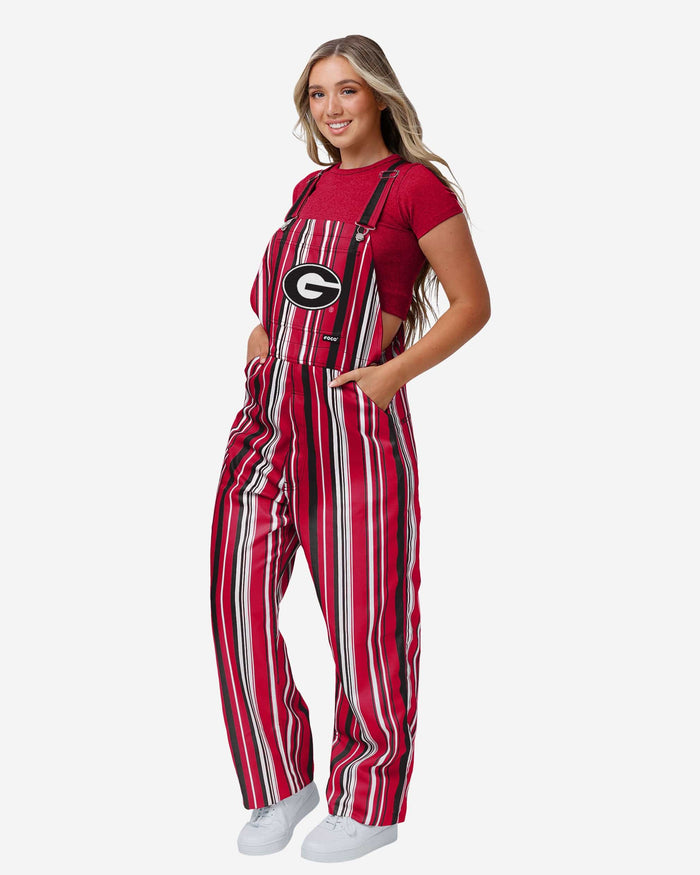 Georgia Bulldogs Womens Hyper Stripe Bib Overalls FOCO XS - FOCO.com