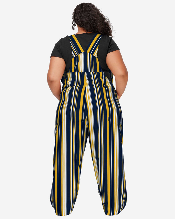 Michigan Wolverines Womens Hyper Stripe Bib Overalls FOCO - FOCO.com