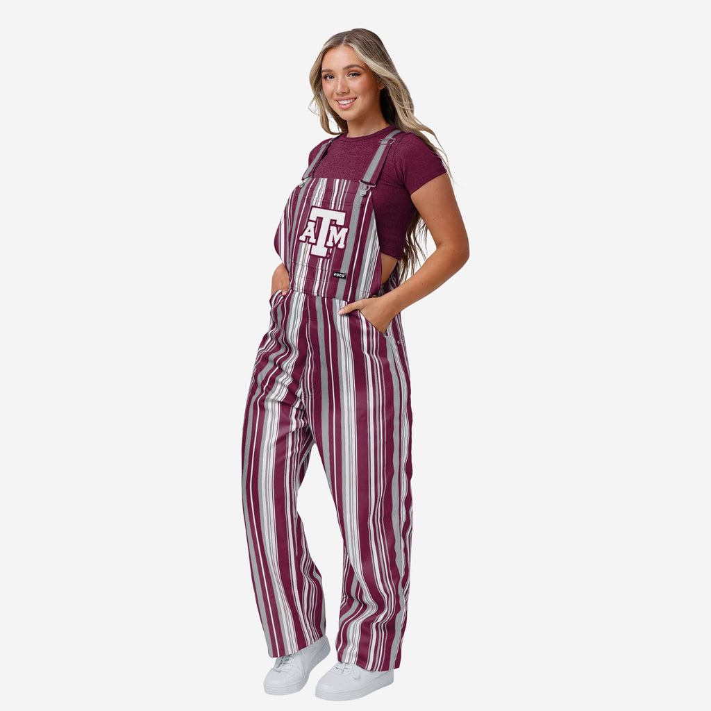 Texas A&M Aggies Womens Hyper Stripe Bib Overalls FOCO XS - FOCO.com