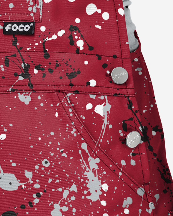 Alabama Crimson Tide Womens Paint Splatter Bib Overalls FOCO - FOCO.com