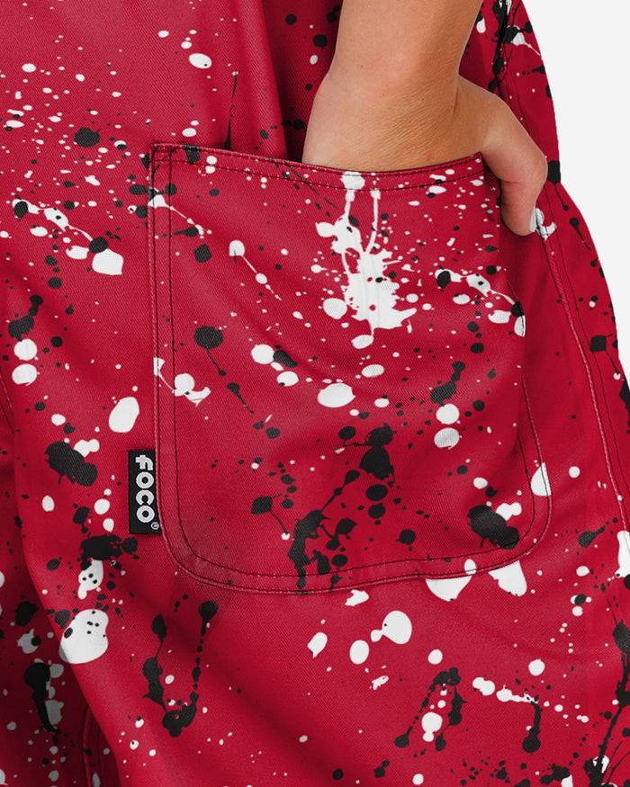 Georgia Bulldogs Womens Paint Splatter Bib Overalls FOCO - FOCO.com