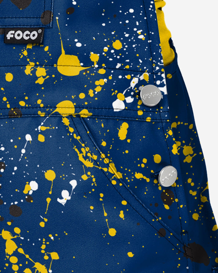 Michigan Wolverines Womens Paint Splatter Bib Overalls FOCO - FOCO.com