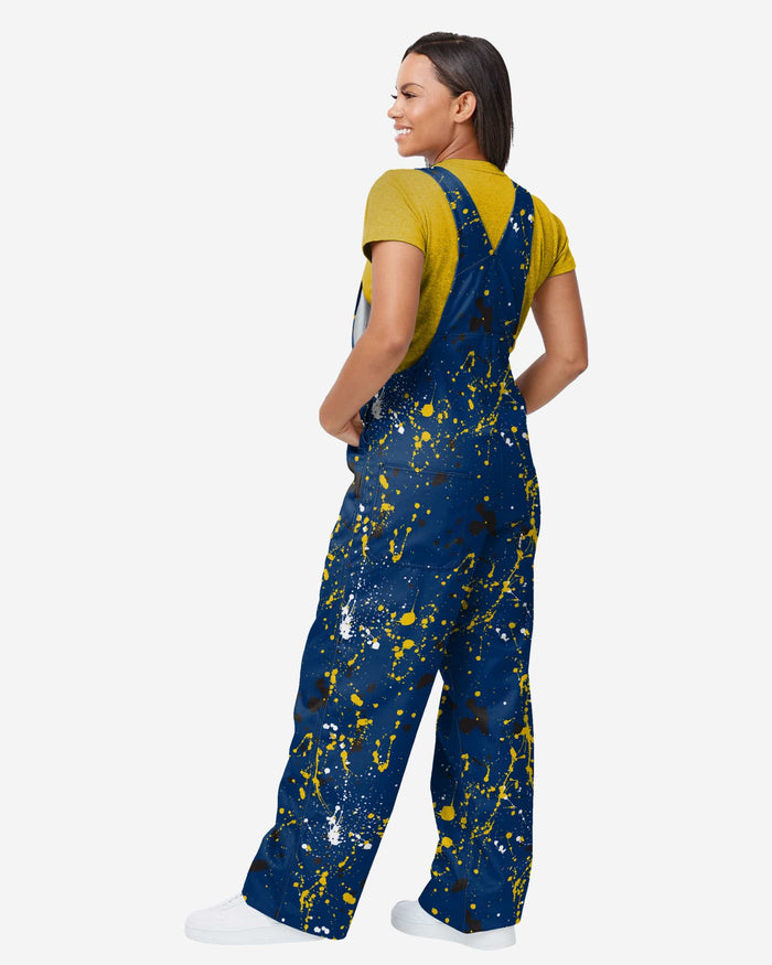 Michigan Wolverines Womens Paint Splatter Bib Overalls FOCO - FOCO.com