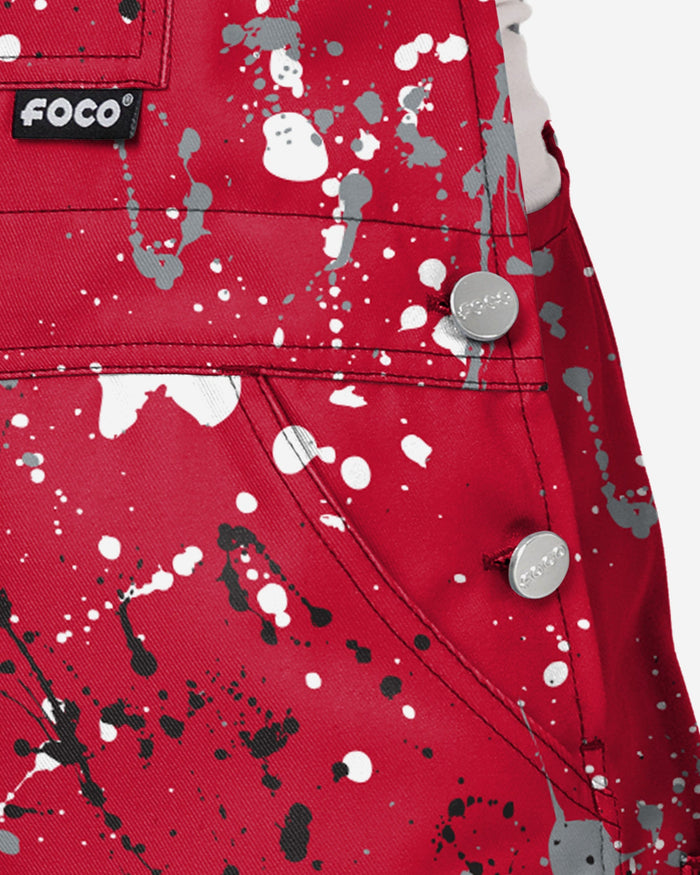 Ohio State Buckeyes Womens Paint Splatter Bib Overalls FOCO - FOCO.com