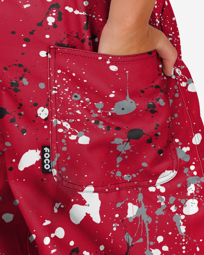 Ohio State Buckeyes Womens Paint Splatter Bib Overalls FOCO - FOCO.com