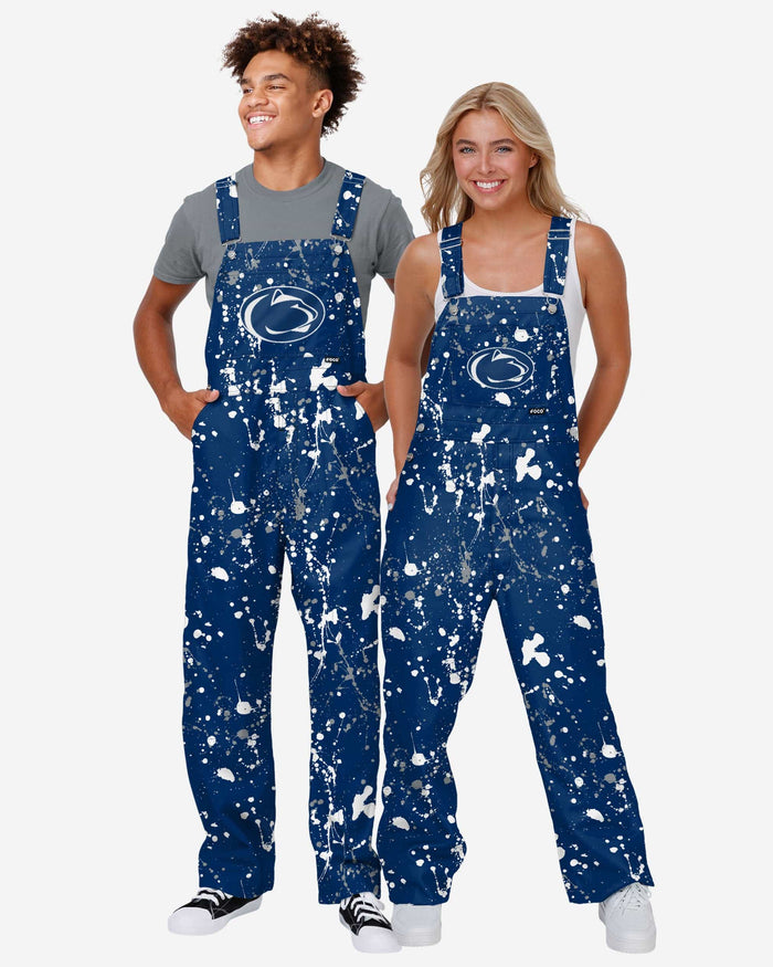 Penn State Nittany Lions Womens Paint Splatter Bib Overalls FOCO - FOCO.com