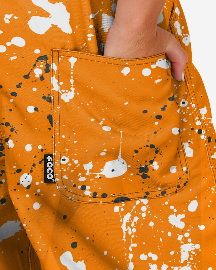 Tennessee Volunteers Womens Paint Splatter Bib Overalls FOCO - FOCO.com