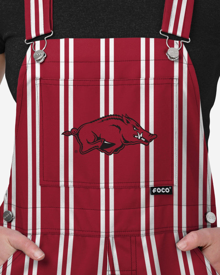 Arkansas Razorbacks Womens Sideline Spirit Bib Overalls FOCO XS - FOCO.com
