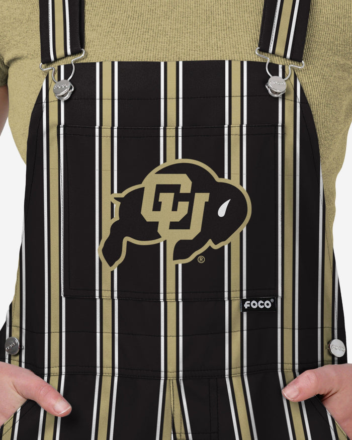 Colorado Buffaloes Womens Sideline Spirit Bib Overalls FOCO XS - FOCO.com
