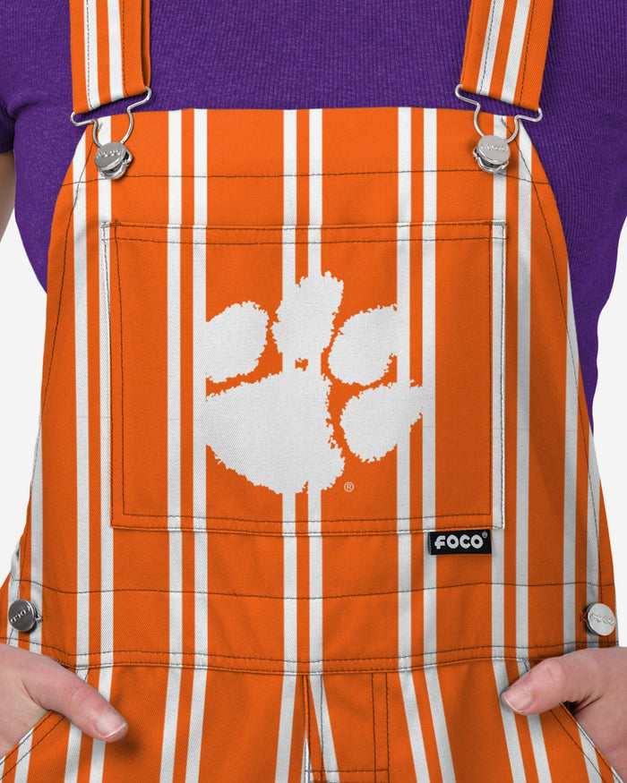 Clemson Tigers Womens Sideline Spirit Bib Overalls FOCO XS - FOCO.com