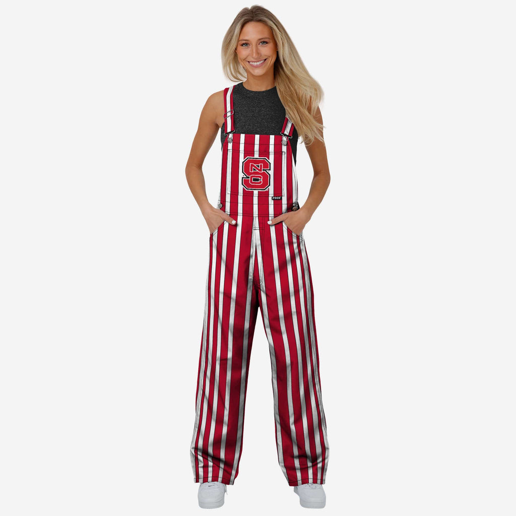 NC State Wolfpack Womens Sideline Spirit Bib Overalls FOCO XS - FOCO.com