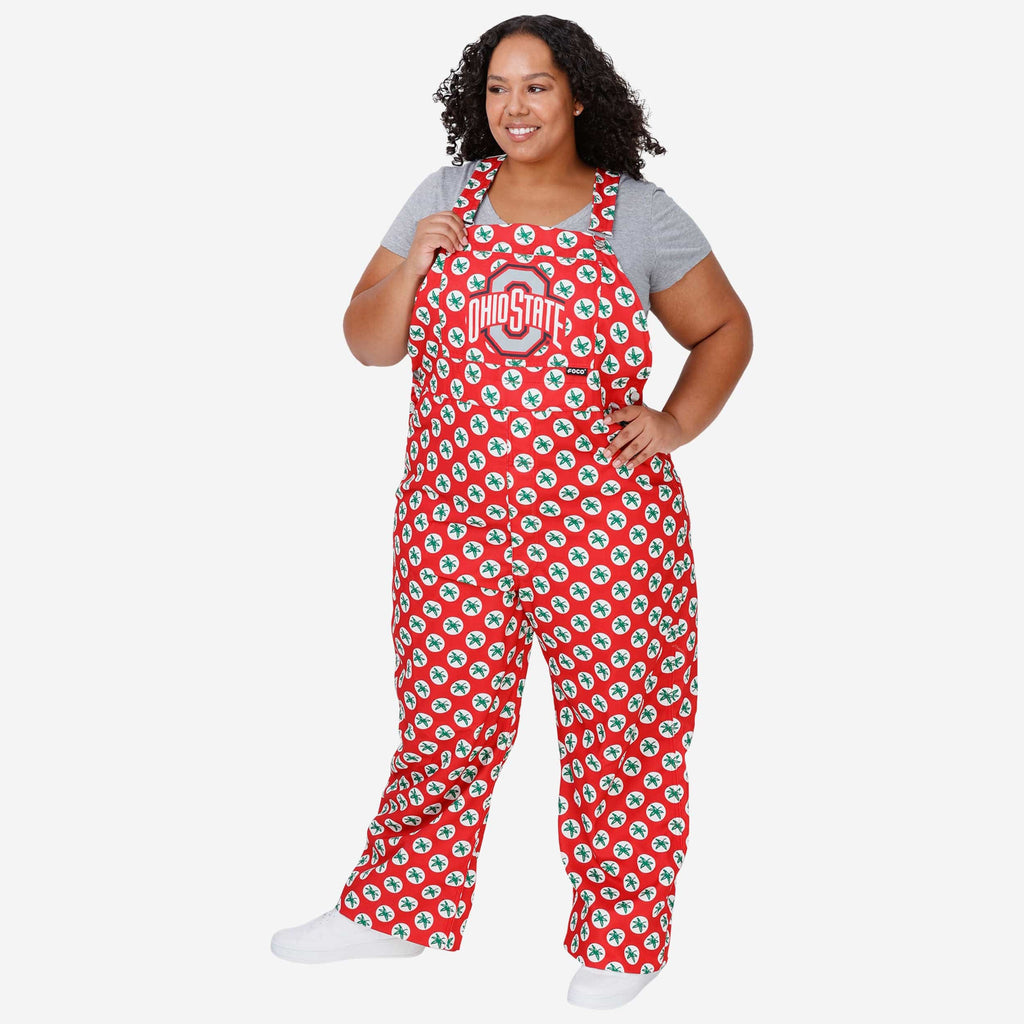 Ohio State Buckeyes Womens Leaf Thematic Bib Overalls FOCO XS - FOCO.com