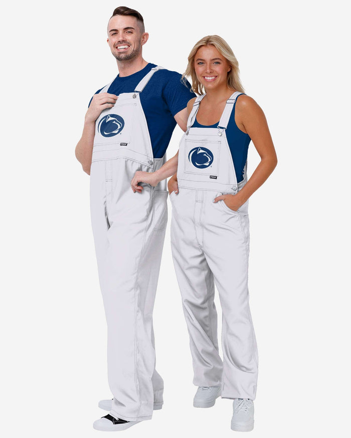 Penn State Nittany Lions Womens Solid White Thematic Bib Overalls FOCO - FOCO.com