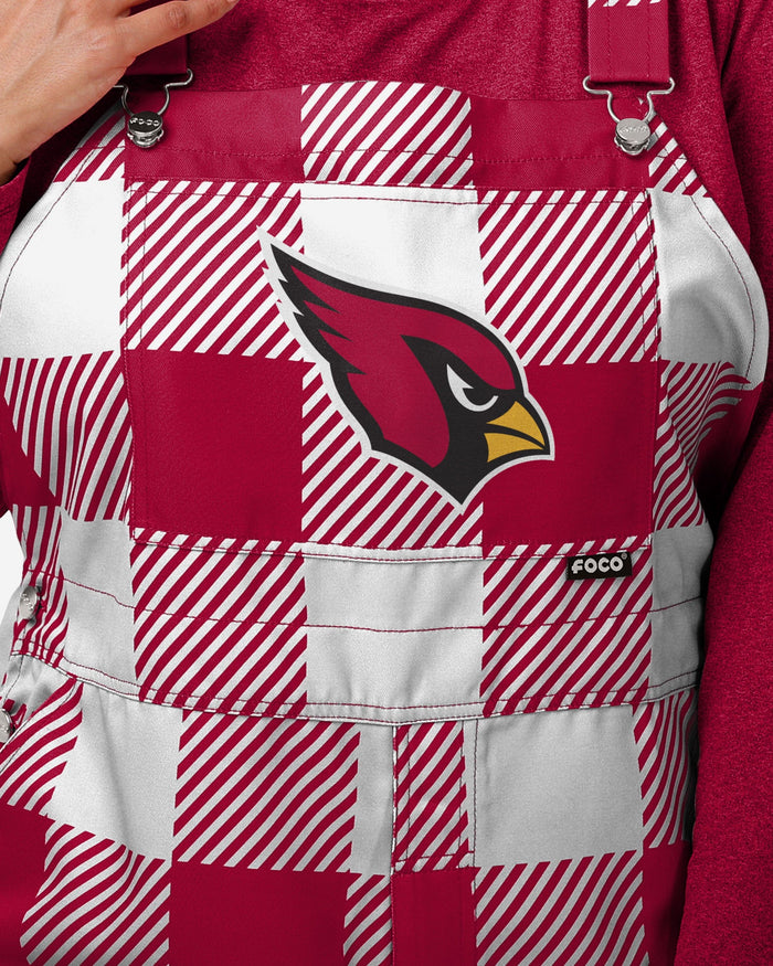 Arizona Cardinals Womens Plaid Bib Overalls FOCO - FOCO.com