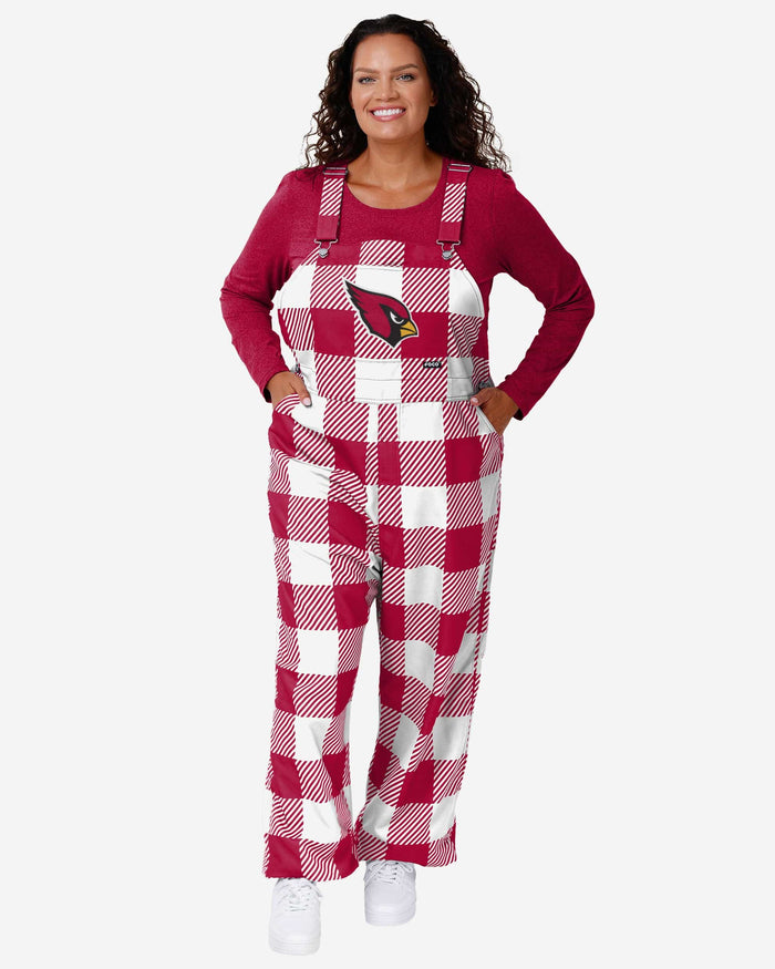 Arizona Cardinals Womens Plaid Bib Overalls FOCO XS - FOCO.com