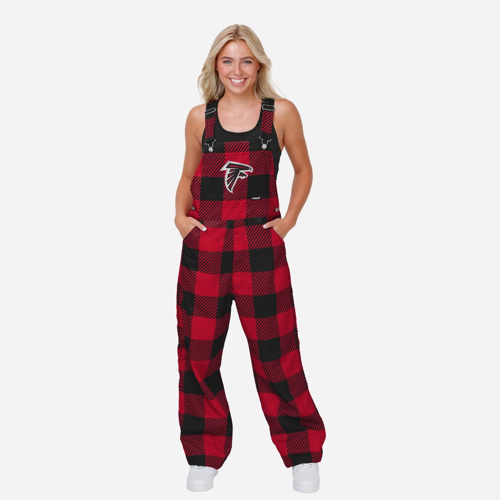 Atlanta Falcons Womens Plaid Bib Overalls FOCO XS - FOCO.com