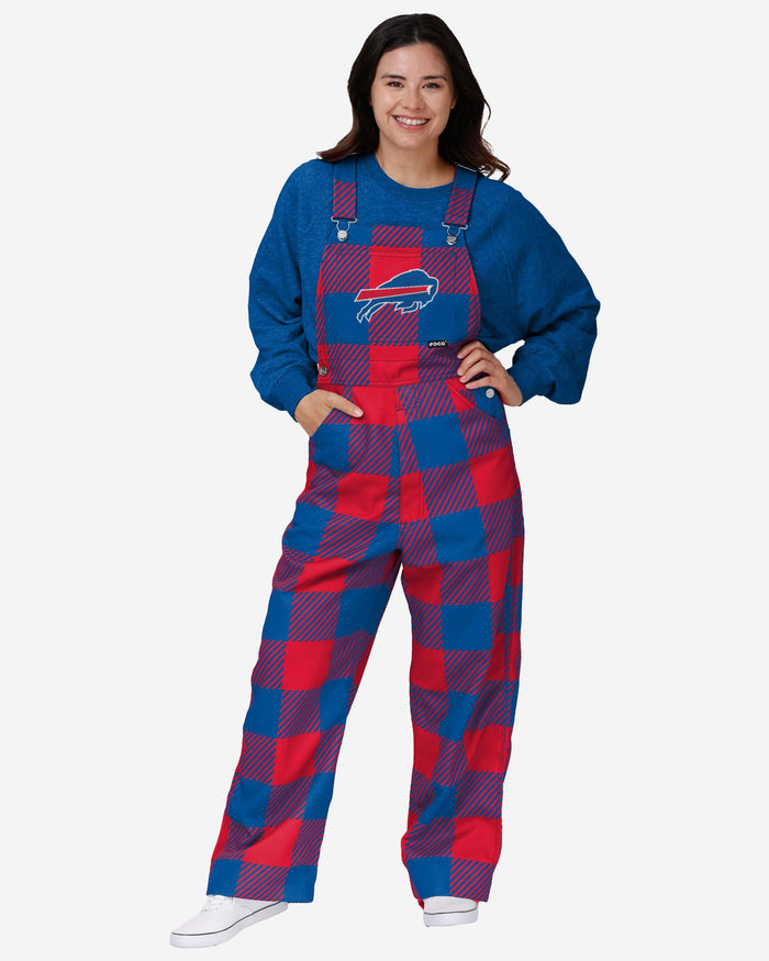 Buffalo Bills Womens Plaid Bib Overalls FOCO XS - FOCO.com