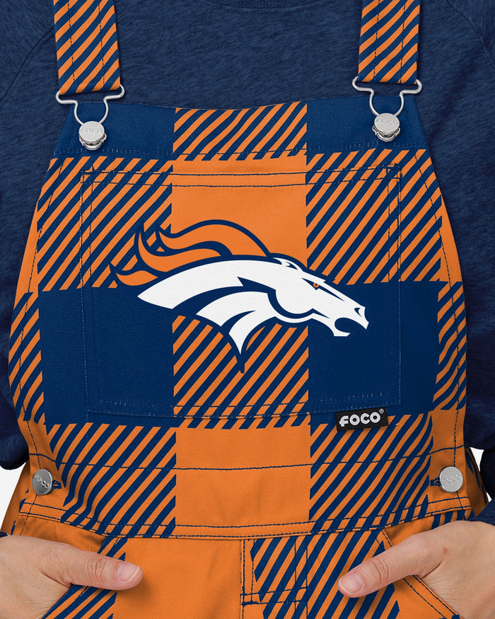 Denver Broncos Womens Plaid Bib Overalls FOCO - FOCO.com