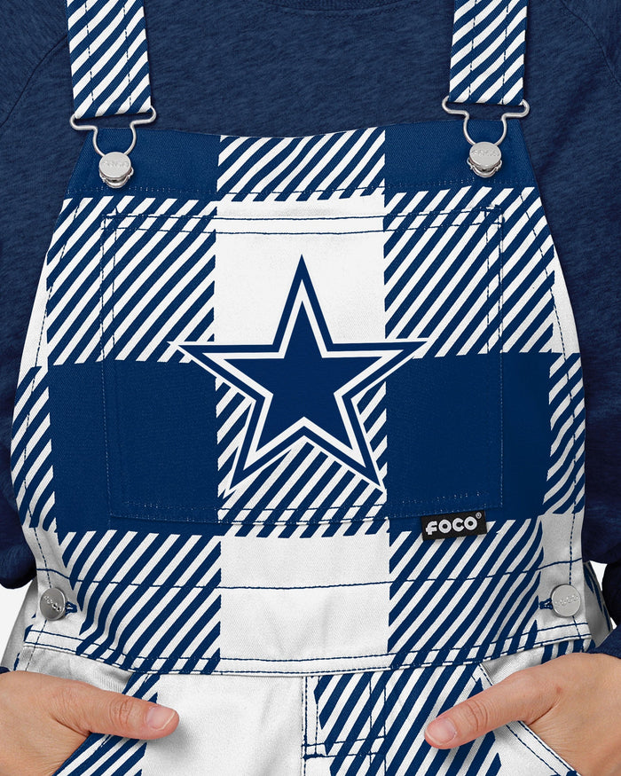 Dallas Cowboys Womens Plaid Bib Overalls FOCO - FOCO.com