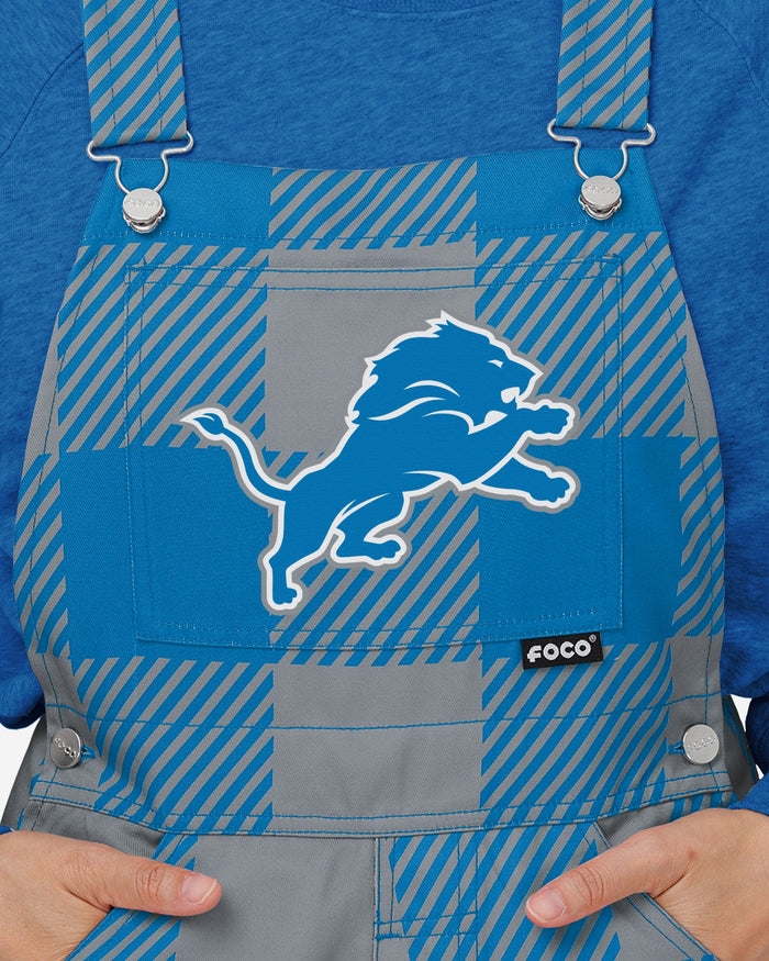 Detroit Lions Womens Plaid Bib Overalls FOCO - FOCO.com