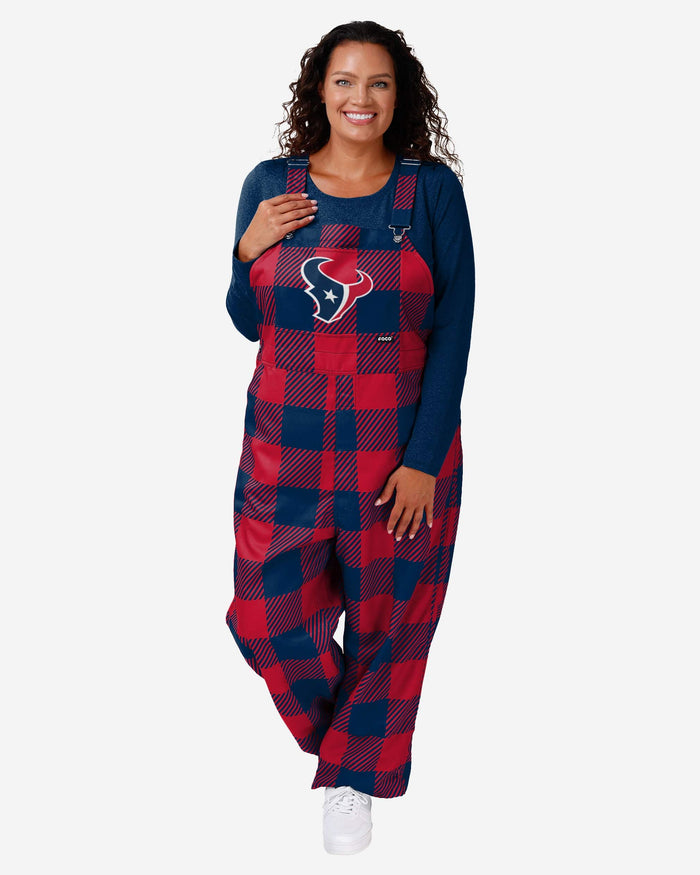 Houston Texans Womens Plaid Bib Overalls FOCO XS - FOCO.com