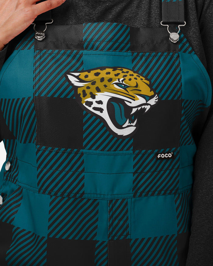 Jacksonville Jaguars Womens Plaid Bib Overalls FOCO - FOCO.com