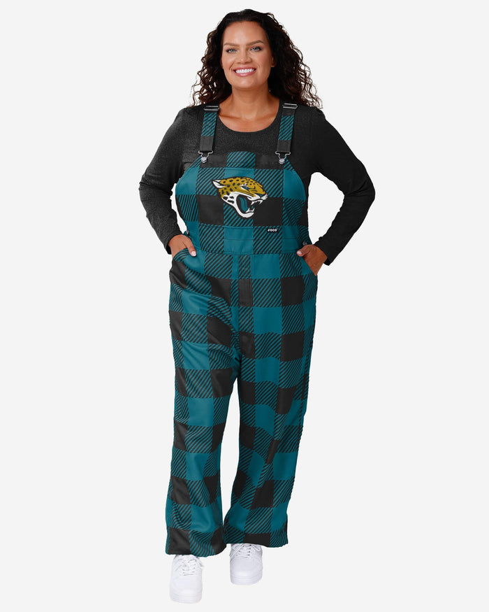 Jacksonville Jaguars Womens Plaid Bib Overalls FOCO XS - FOCO.com