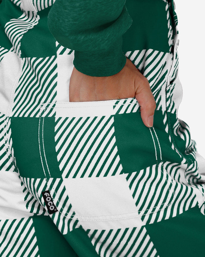 New York Jets Womens Plaid Bib Overalls FOCO - FOCO.com