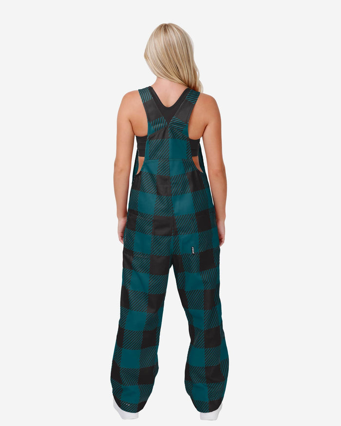 Philadelphia Eagles Womens Plaid Bib Overalls FOCO - FOCO.com