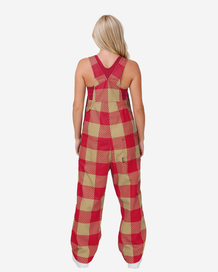 San Francisco 49ers Womens Plaid Bib Overalls FOCO - FOCO.com