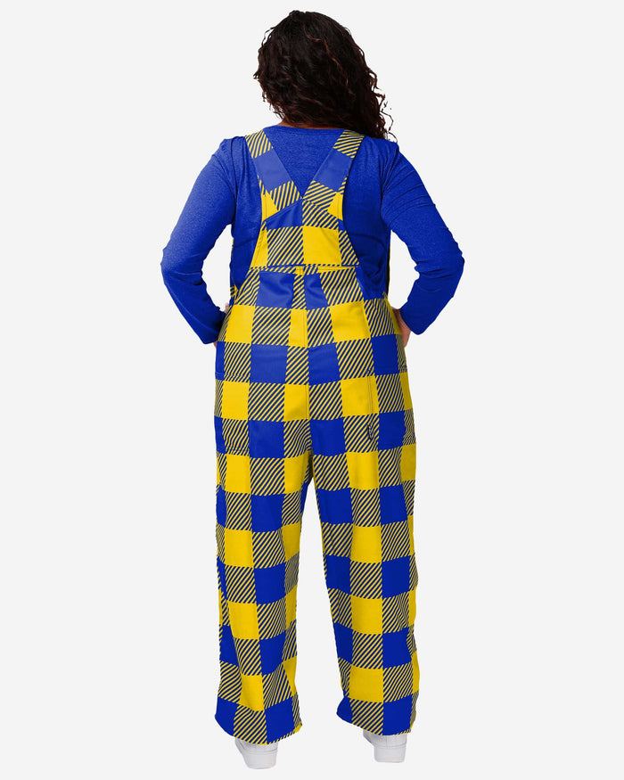 Los Angeles Rams Womens Plaid Bib Overalls FOCO - FOCO.com