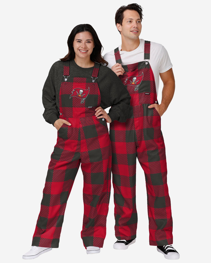 Tampa Bay Buccaneers Womens Plaid Bib Overalls FOCO - FOCO.com