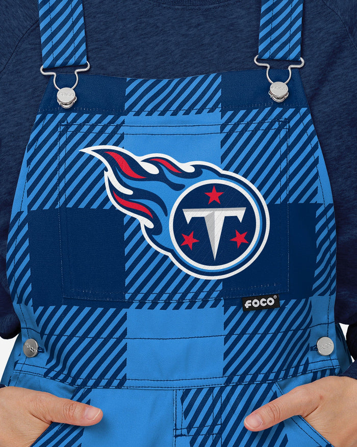 Tennessee Titans Womens Plaid Bib Overalls FOCO - FOCO.com