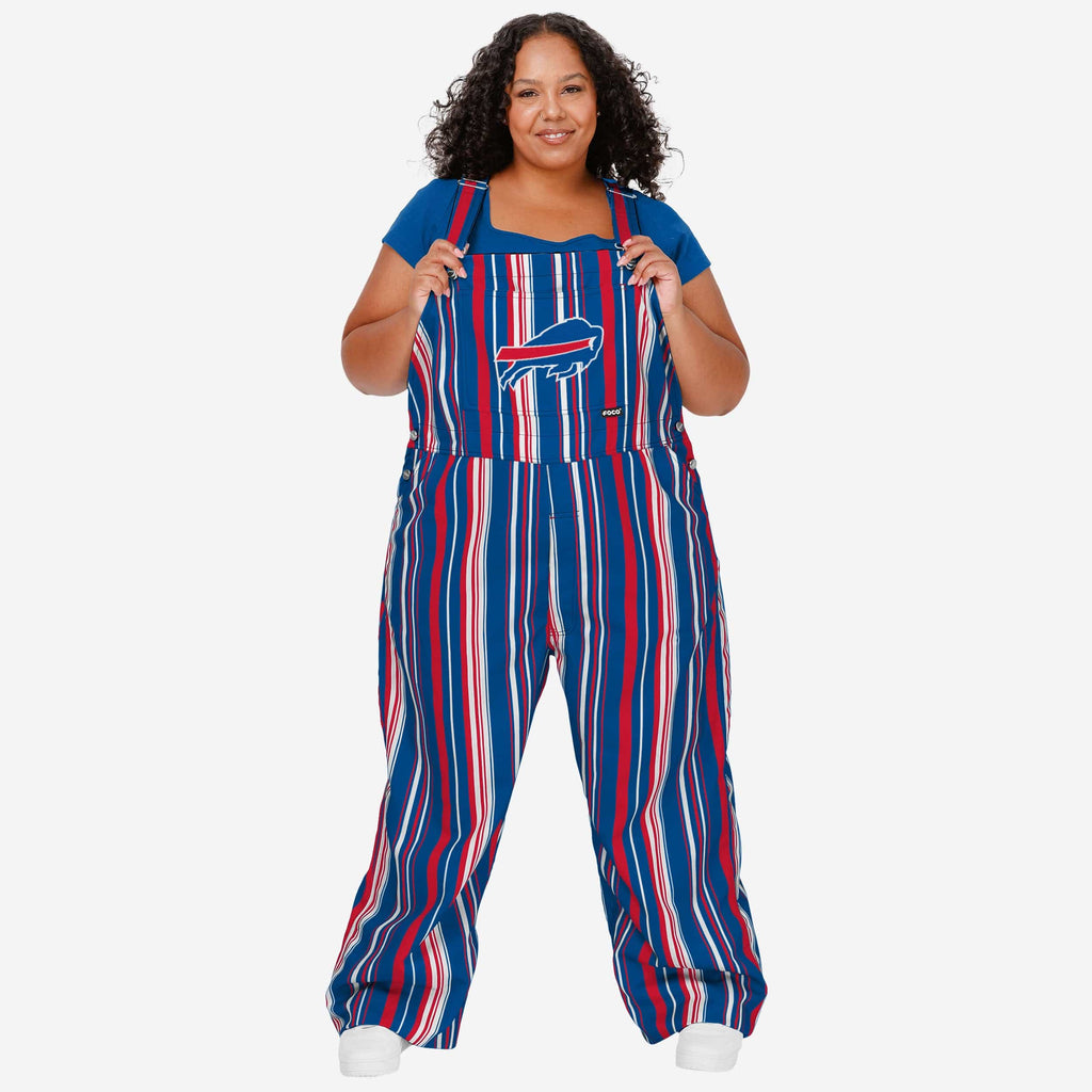 Buffalo Bills Womens Hyper Stripe Bib Overalls FOCO XS - FOCO.com