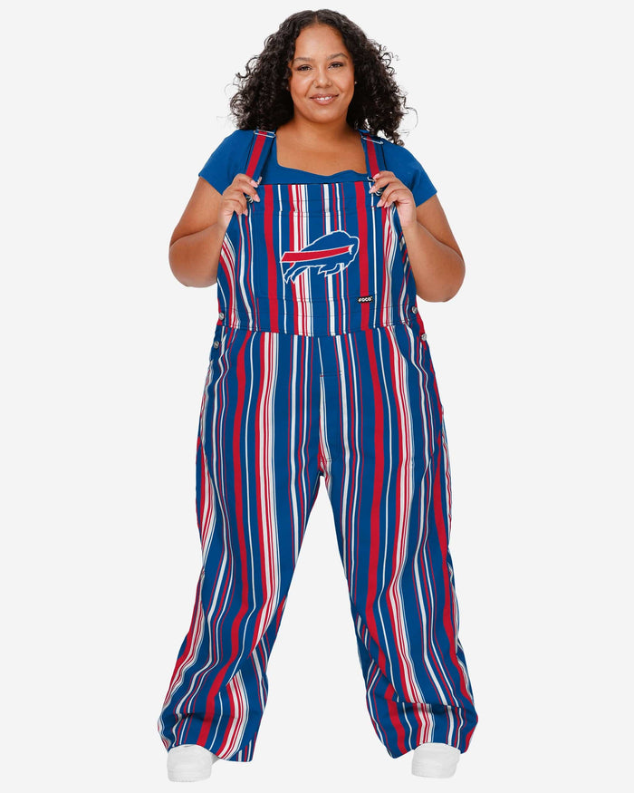 Buffalo Bills Womens Hyper Stripe Bib Overalls FOCO XS - FOCO.com