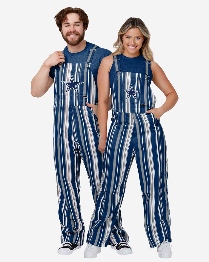 Dallas Cowboys Womens Hyper Stripe Bib Overalls FOCO - FOCO.com