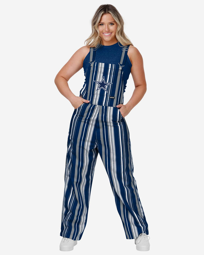 Dallas Cowboys Womens Hyper Stripe Bib Overalls FOCO XS - FOCO.com