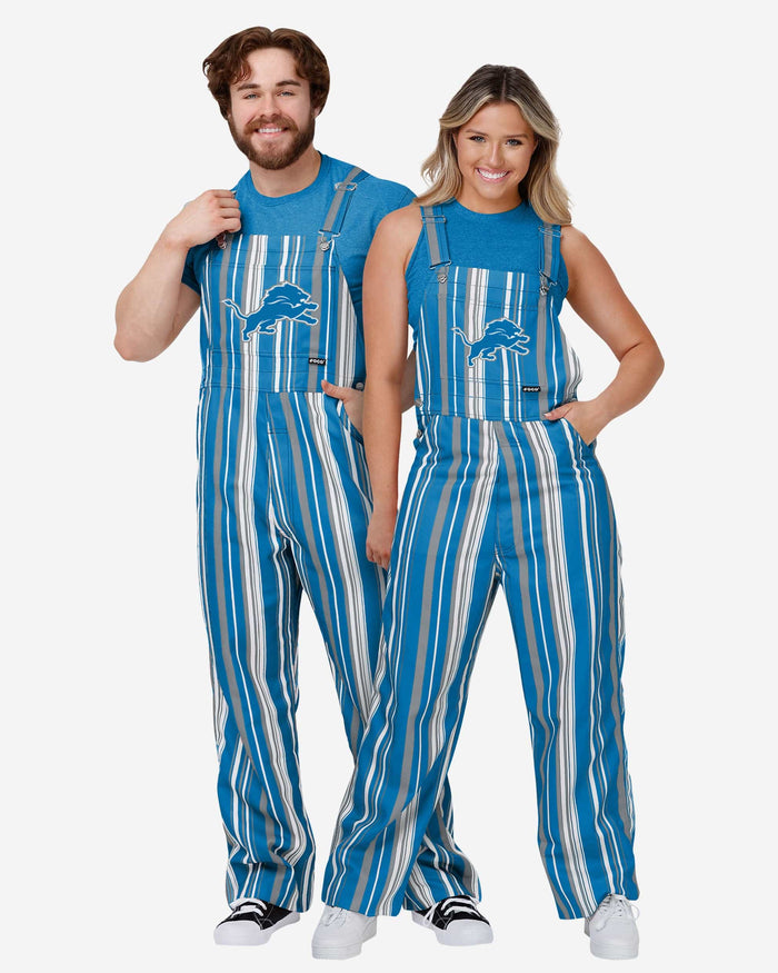 Detroit Lions Womens Hyper Stripe Bib Overalls FOCO - FOCO.com