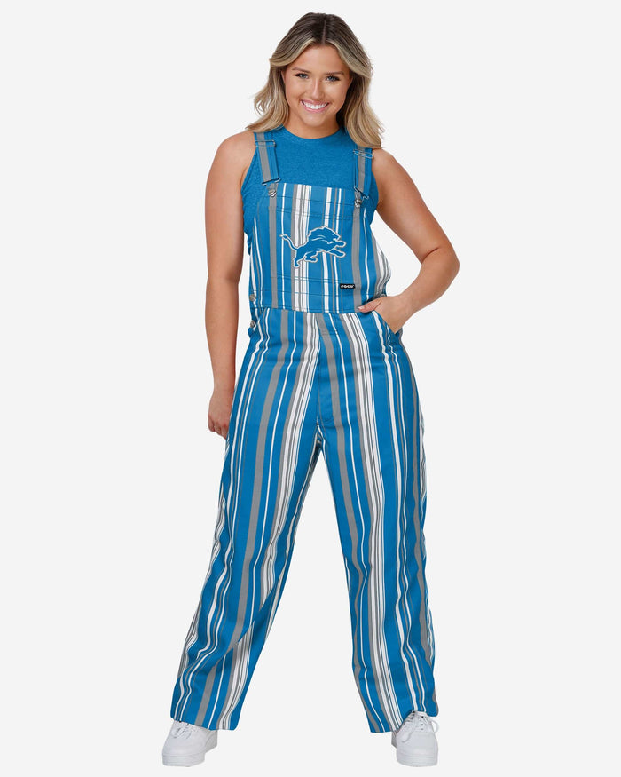 Detroit Lions Womens Hyper Stripe Bib Overalls FOCO XS - FOCO.com