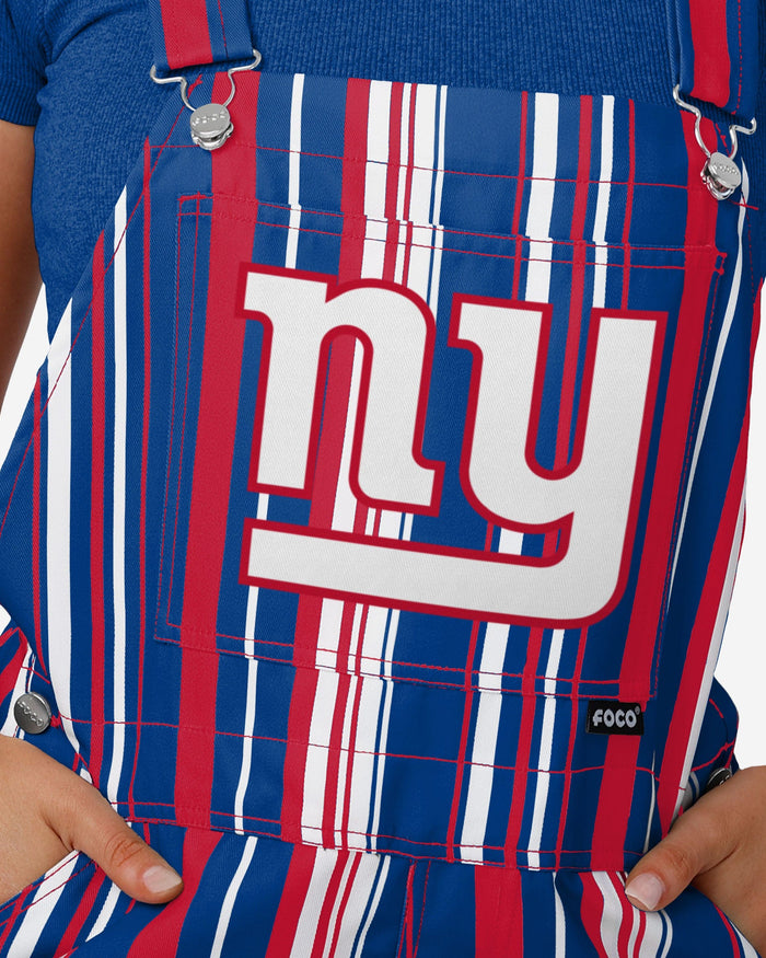 New York Giants Womens Hyper Stripe Bib Overalls FOCO - FOCO.com