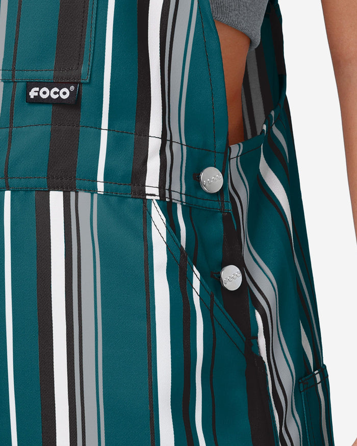 Philadelphia Eagles Womens Hyper Stripe Bib Overalls FOCO - FOCO.com