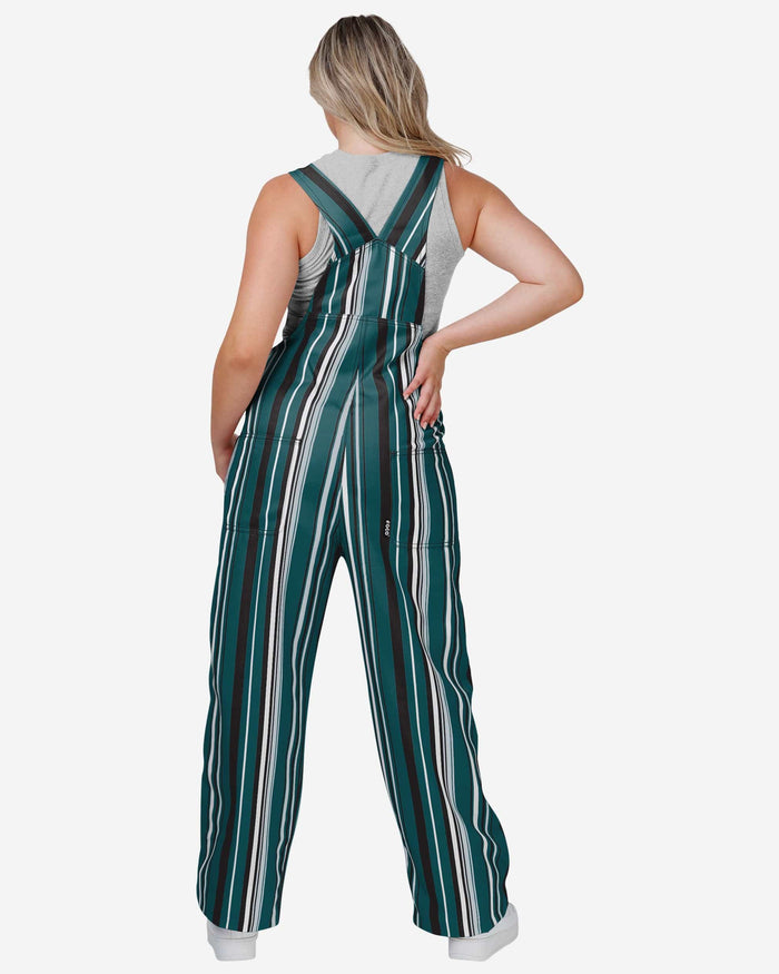 Philadelphia Eagles Womens Hyper Stripe Bib Overalls FOCO - FOCO.com