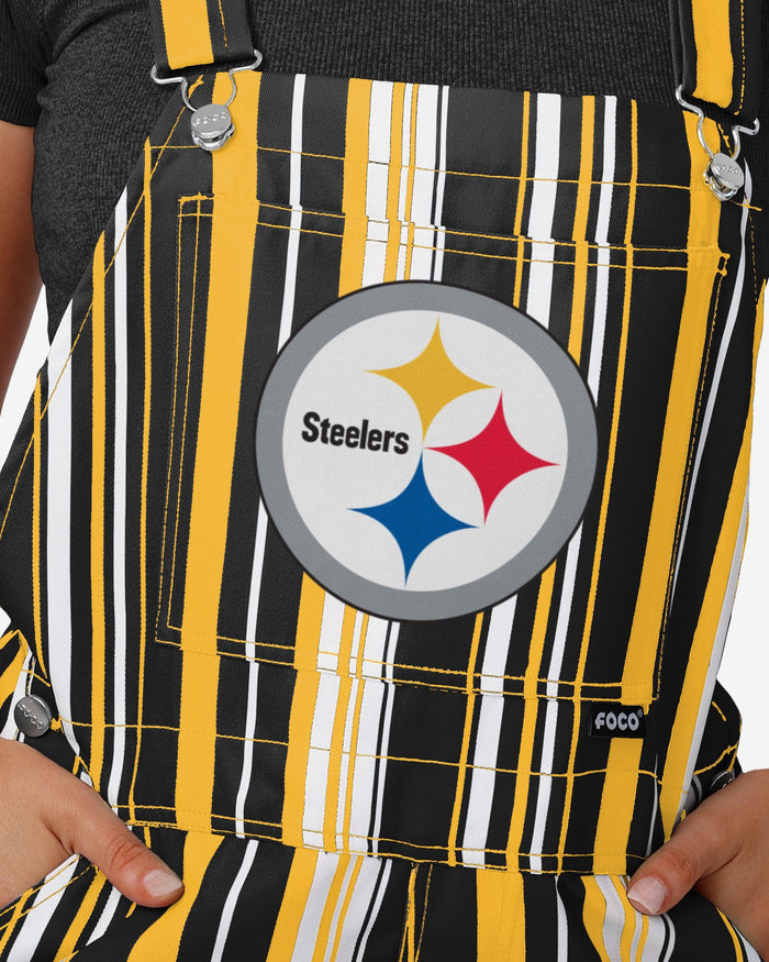 Pittsburgh Steelers Womens Hyper Stripe Bib Overalls FOCO - FOCO.com