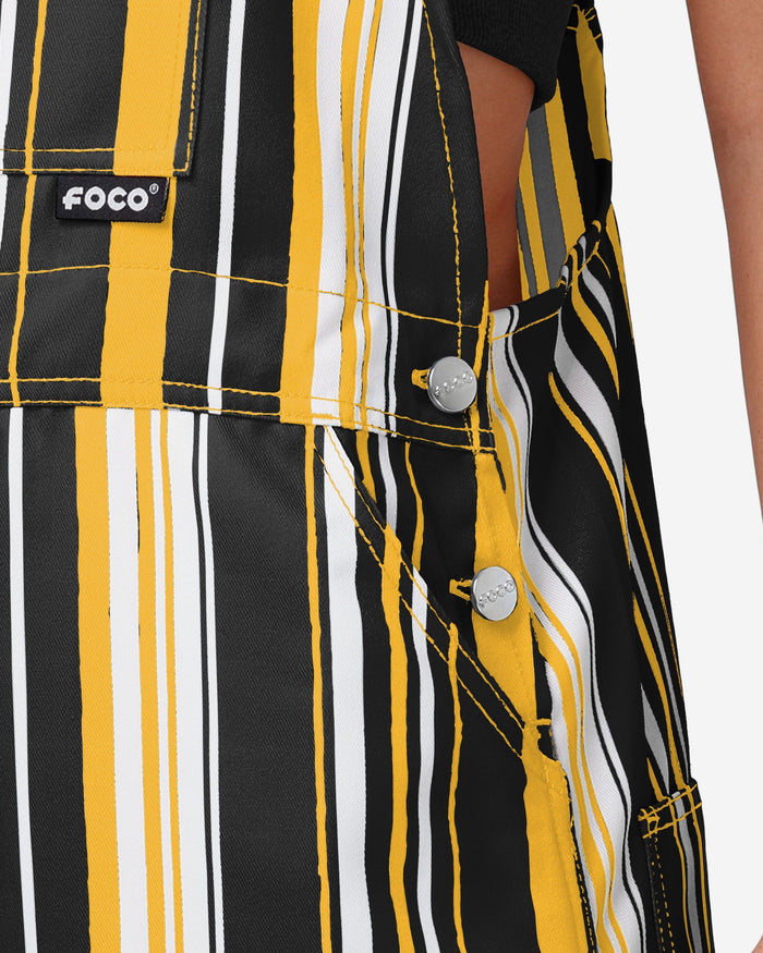 Pittsburgh Steelers Womens Hyper Stripe Bib Overalls FOCO - FOCO.com